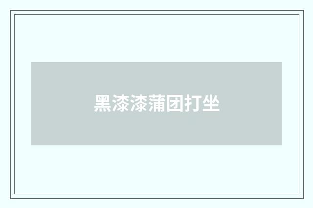 黑漆漆蒲团打坐