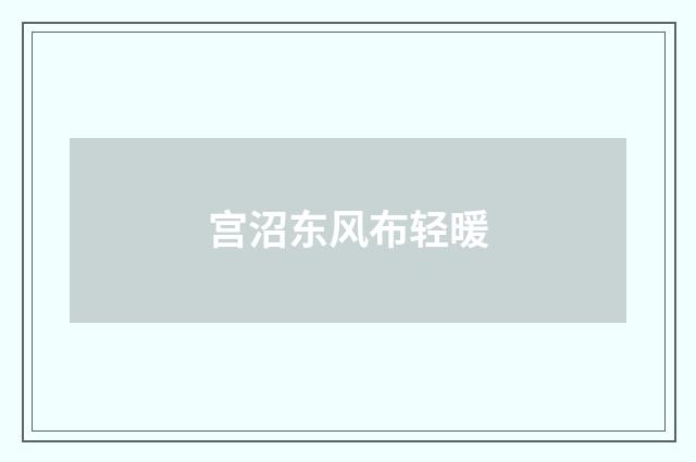 宫沼东风布轻暖