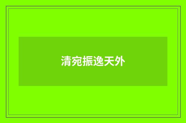 清宛振逸天外