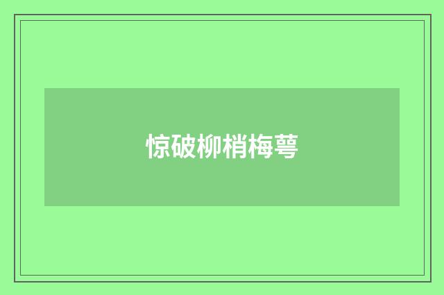 惊破柳梢梅萼
