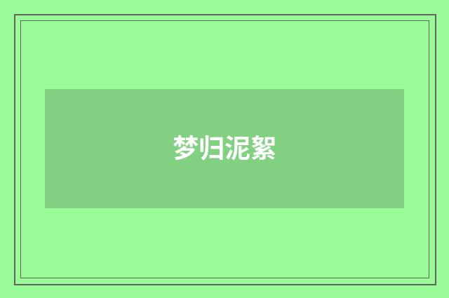 梦归泥絮