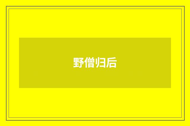 野僧归后