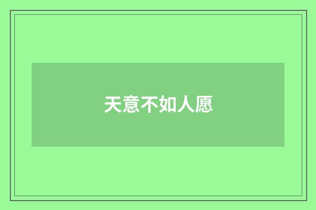 天意不如人愿