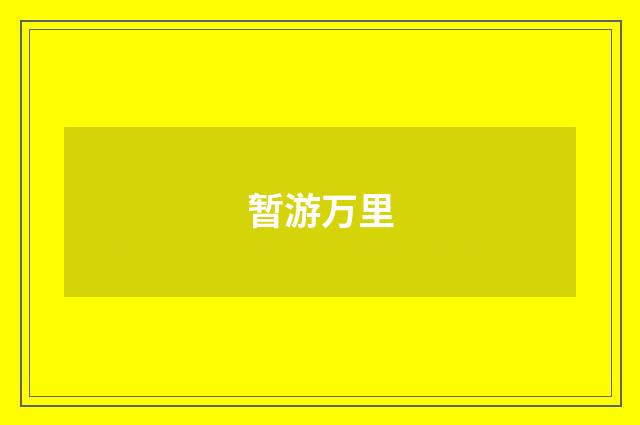 暂游万里