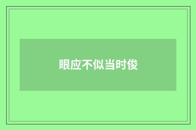 眼应不似当时俊