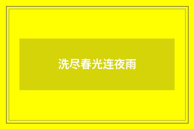 洗尽春光连夜雨
