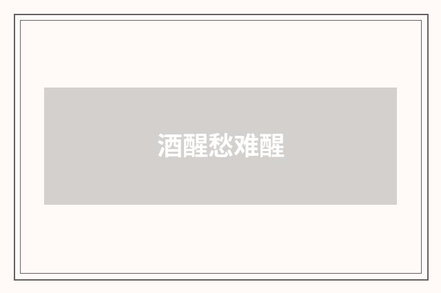 酒醒愁难醒