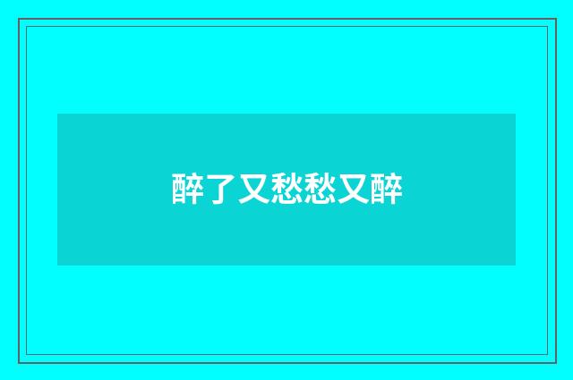醉了又愁愁又醉