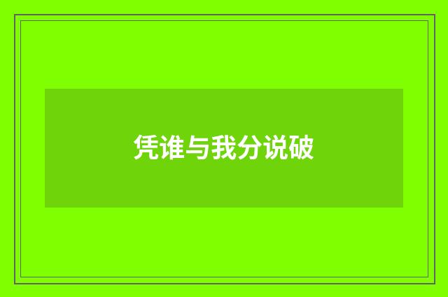 凭谁与我分说破