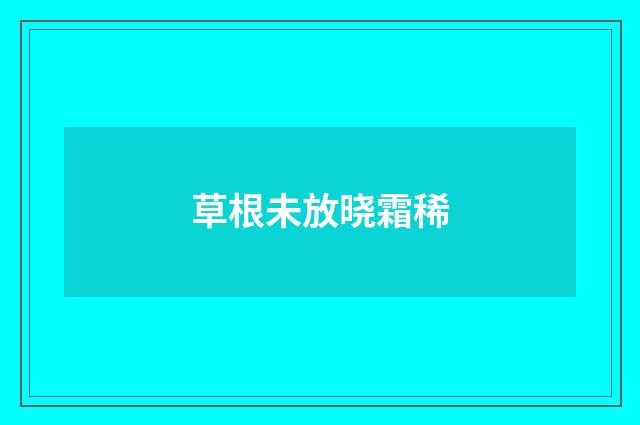 草根未放晓霜稀