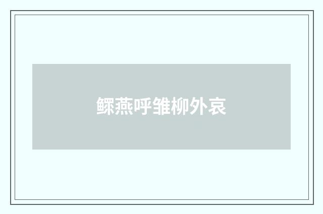 鳏燕呼雏柳外哀