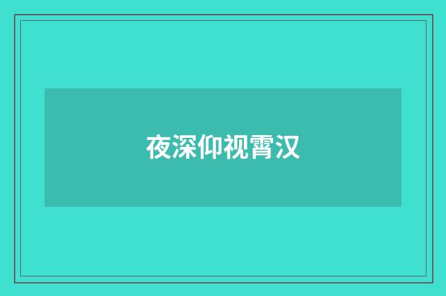 夜深仰视霄汉