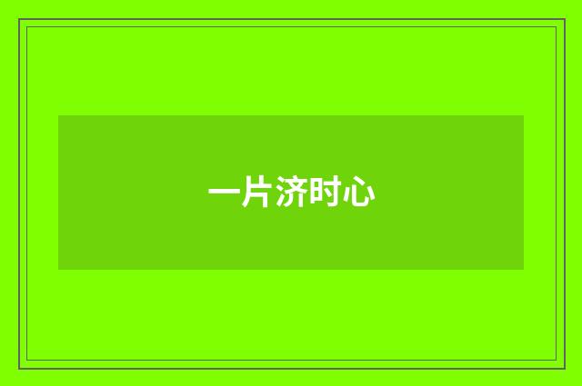 一片济时心