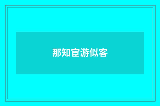 那知宦游似客