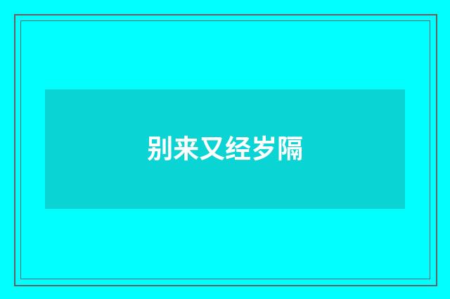 别来又经岁隔