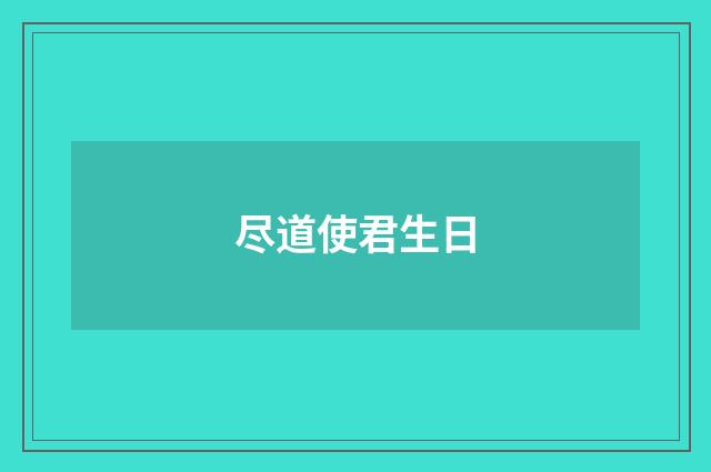 尽道使君生日