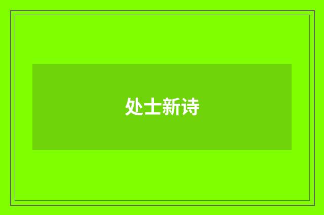 处士新诗