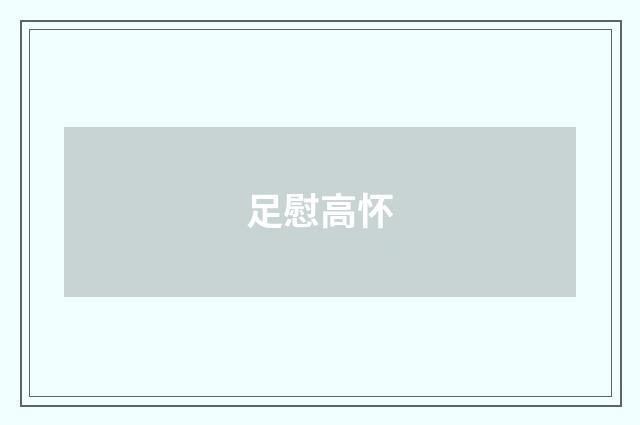 足慰高怀