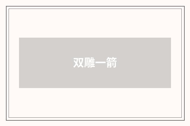 双雕一箭