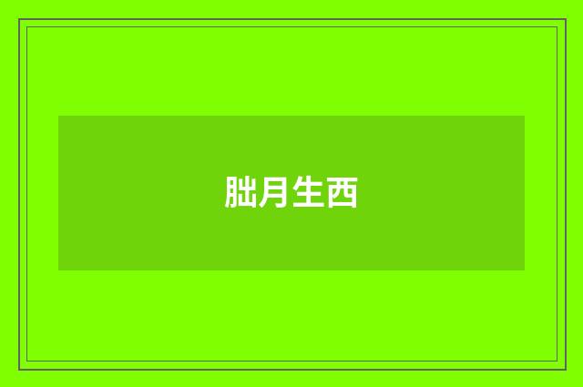朏月生西