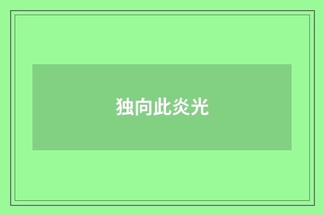 独向此炎光