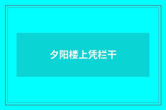 夕阳楼上凭栏干