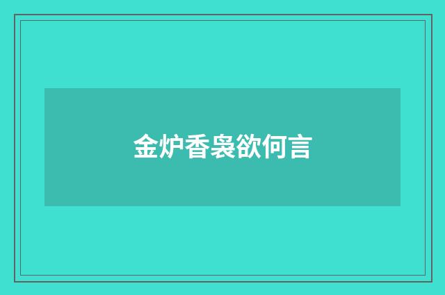 金炉香袅欲何言