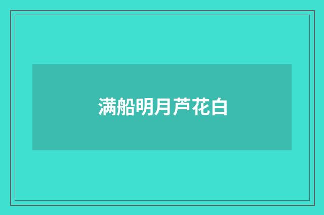 满船明月芦花白