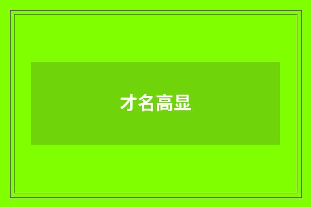 才名高显