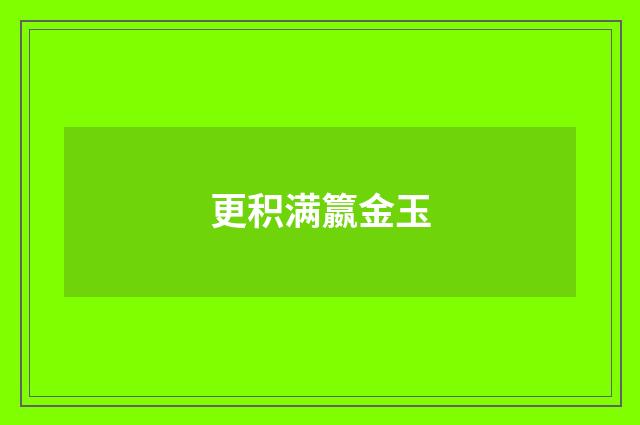 更积满籝金玉