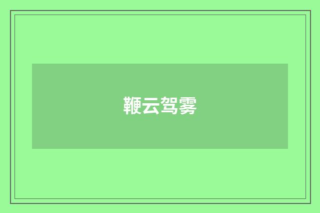 鞭云驾雾