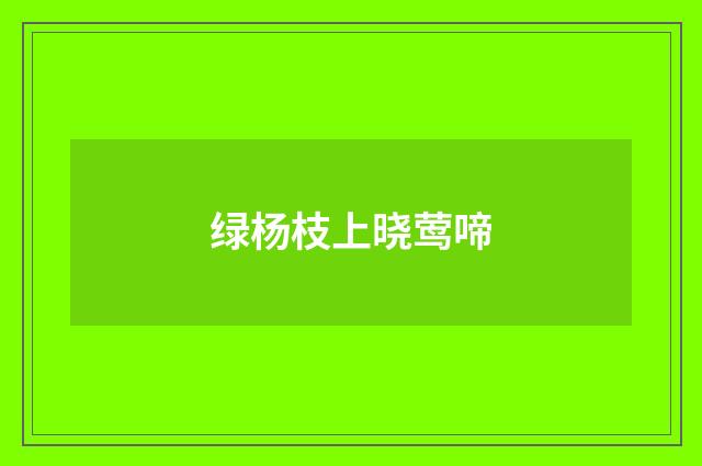 绿杨枝上晓莺啼