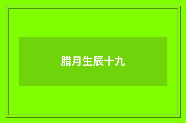 腊月生辰十九