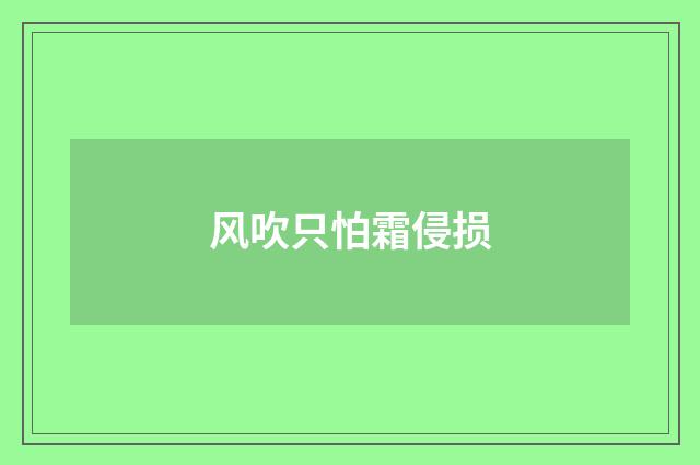 风吹只怕霜侵损