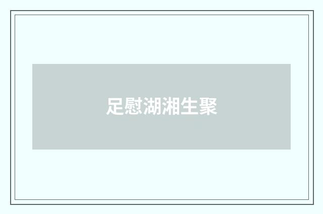 足慰湖湘生聚