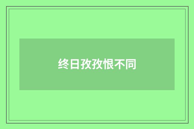 终日孜孜恨不同