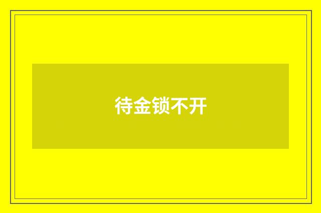 待金锁不开