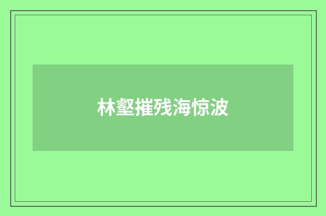 林壑摧残海惊波