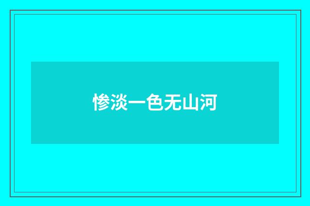 惨淡一色无山河