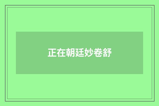 正在朝廷妙卷舒