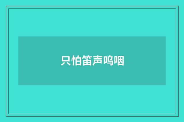 只怕笛声呜咽