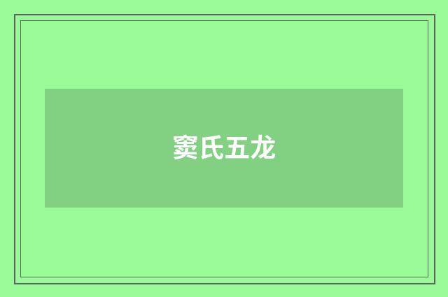 窦氏五龙