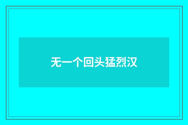 无一个回头猛烈汉