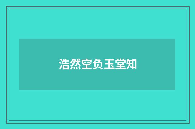浩然空负玉堂知