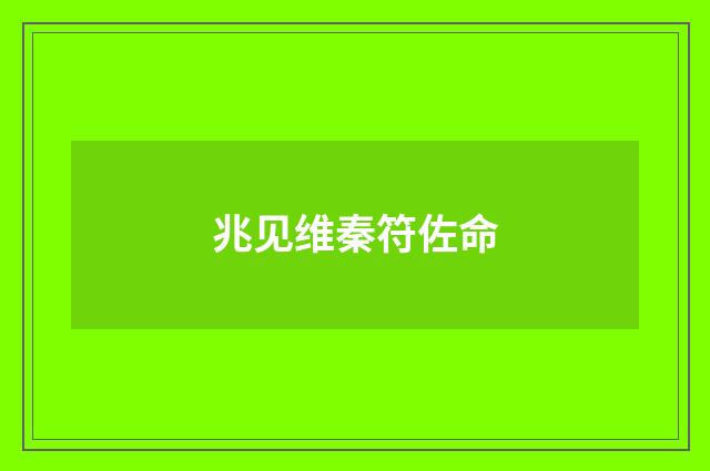 兆见维秦符佐命