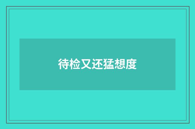 待检又还猛想度