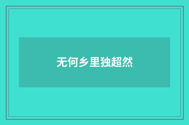 无何乡里独超然