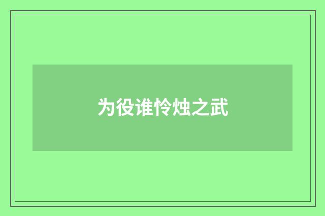 为役谁怜烛之武