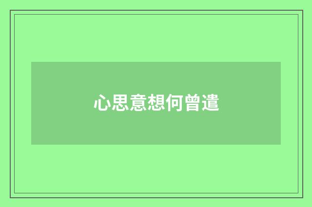 心思意想何曾遣