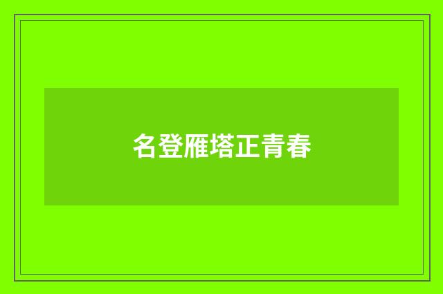 名登雁塔正青春